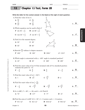 Chapter 12 Test Form 2b Geometry Answers