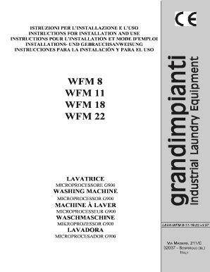 Grandimpianti Washing Machine Manual  Form