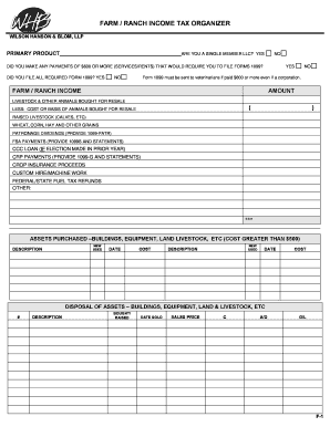 FARM RANCH INCOME TAX ORGANIZER Secure Emochila Com  Form