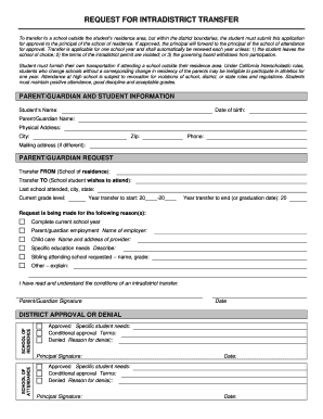 Auhsd Transfer  Form