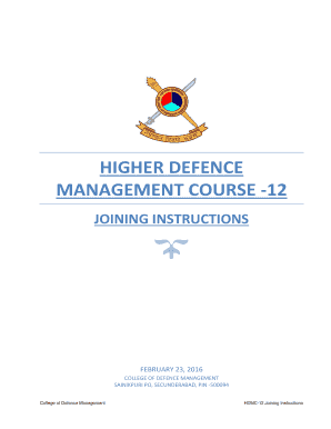 College of Defence Management  Form