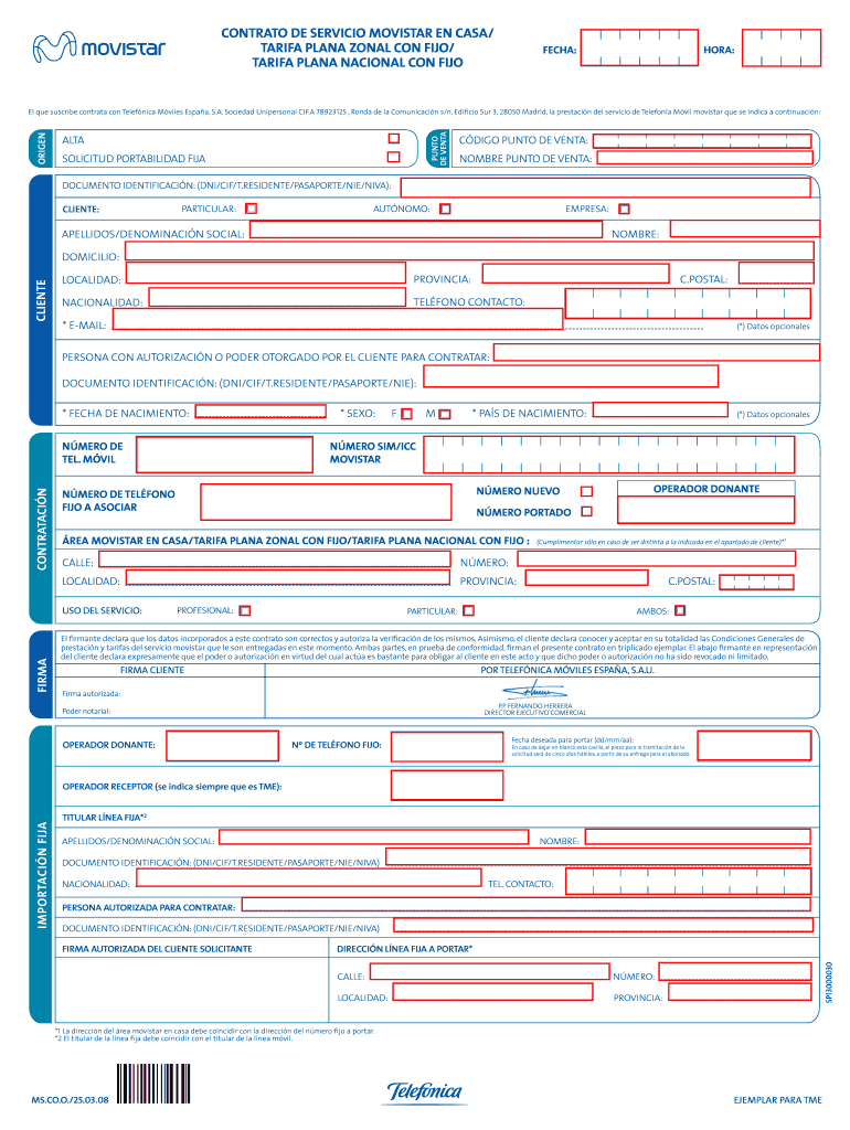  CONTRATO DE SERVICIO MOVISTAR EN CASA TARIFA PLANA ZONAL 2008-2024