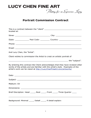 Portrait Commission Contract  Form