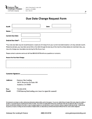 Date Change Request Form