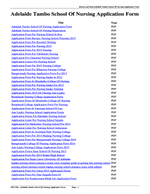 Adelaide Tambo School of Nursing  Form