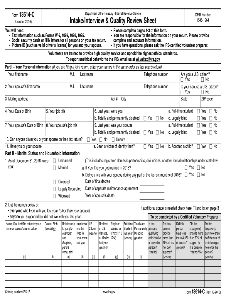  13614 C Form 2016