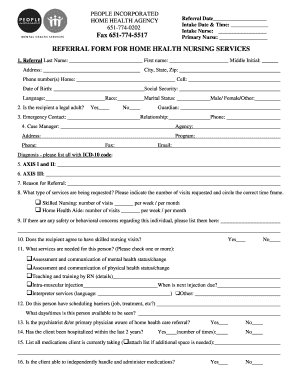 Home Care Intake Form Template