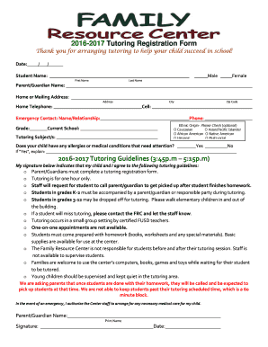 Tutoring Registration Form Fusd1