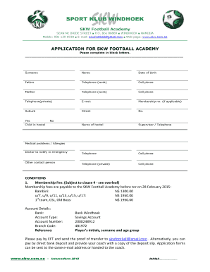 Skw Application Form