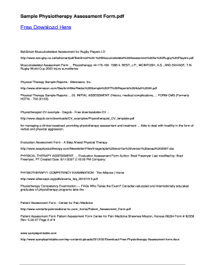 Musculoskeletal Physiotherapy Assessment Form PDF