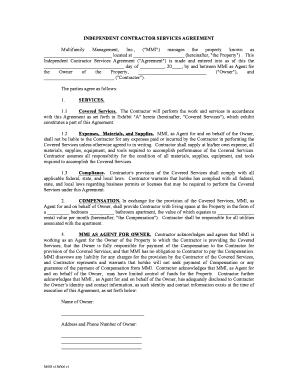 Hotel Groundskeeper Contract Agreement Bid  Form