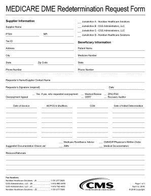Medicare Dme Redetermination Request Form