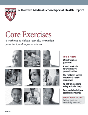 Gentle Core Exercises Harvard PDF  Form