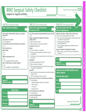 Who Surgical Safety Checklist Word Format