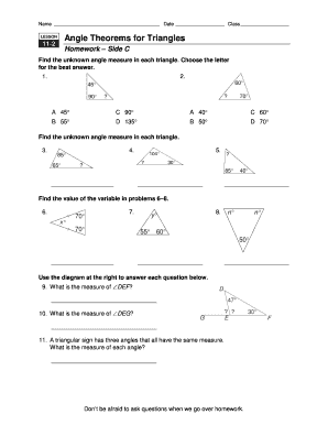 Lesson 11 2 Angle Theorems for Triangles Answer Key  Form