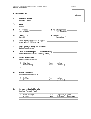 Contoh Resume Naik Pangkat  Form