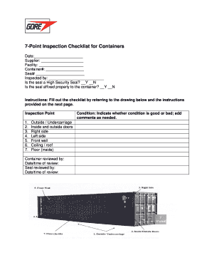 7 Point Inspection Checklist for Containers  Form