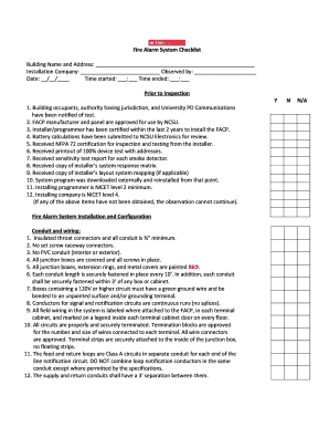 Fire Alarm System Maintenance Checklist PDF  Form