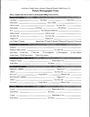 Patient Demographic Form