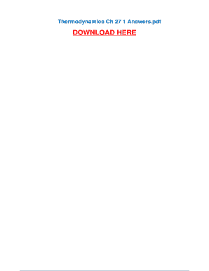 Thermodynamics Ch 27 1 Answer Key  Form