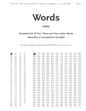 2 Letter Scrabble Words  Form