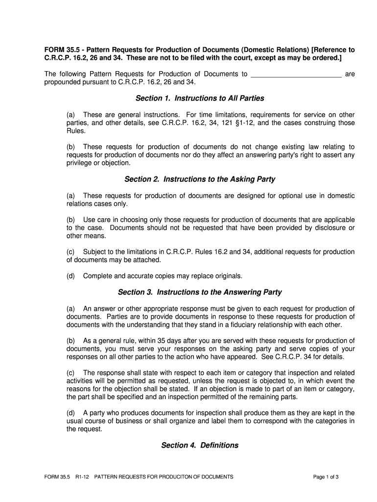 Section 1 Instructions to All Parties Section 2 Courts State Co  Form