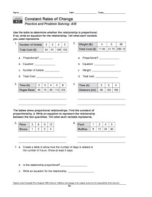 Lesson 4 2 Constant Rates of Change Answer Key  Form