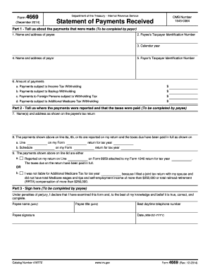 Statement of Payment Received  Form