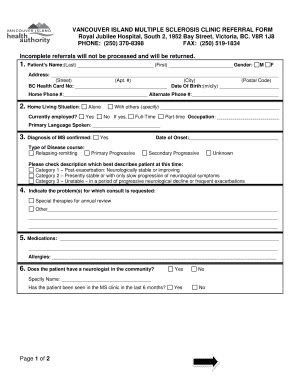 Ms Clinic Victoria  Form