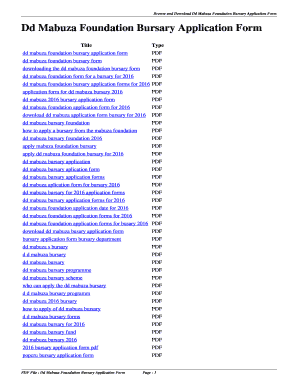 Dd Mabuza Foundation  Form