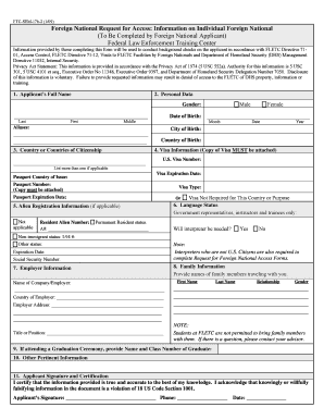FTC SEM 17b 2 109 Foreign National Request for Access Alertconference  Form
