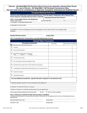 General Work Permit Format