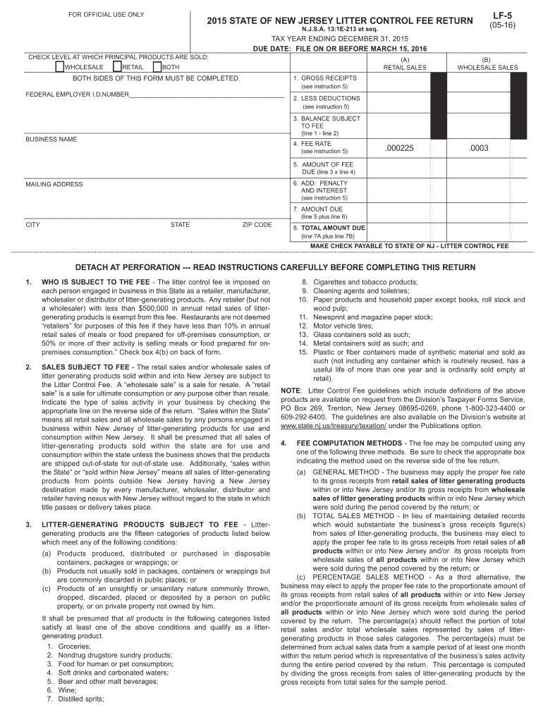  Lf 5 Form 2020