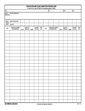 Stock Record Card  Form