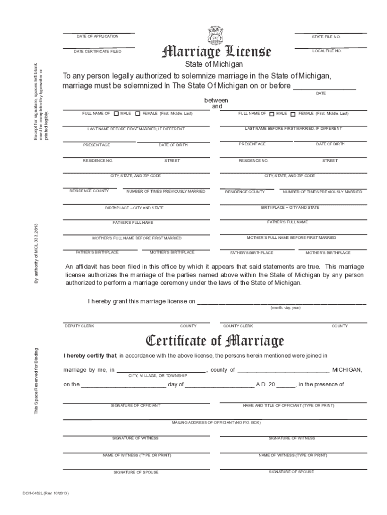 Get and Sign DATE of APPLICATION Marriage License Pridesource 2013-2022 Form