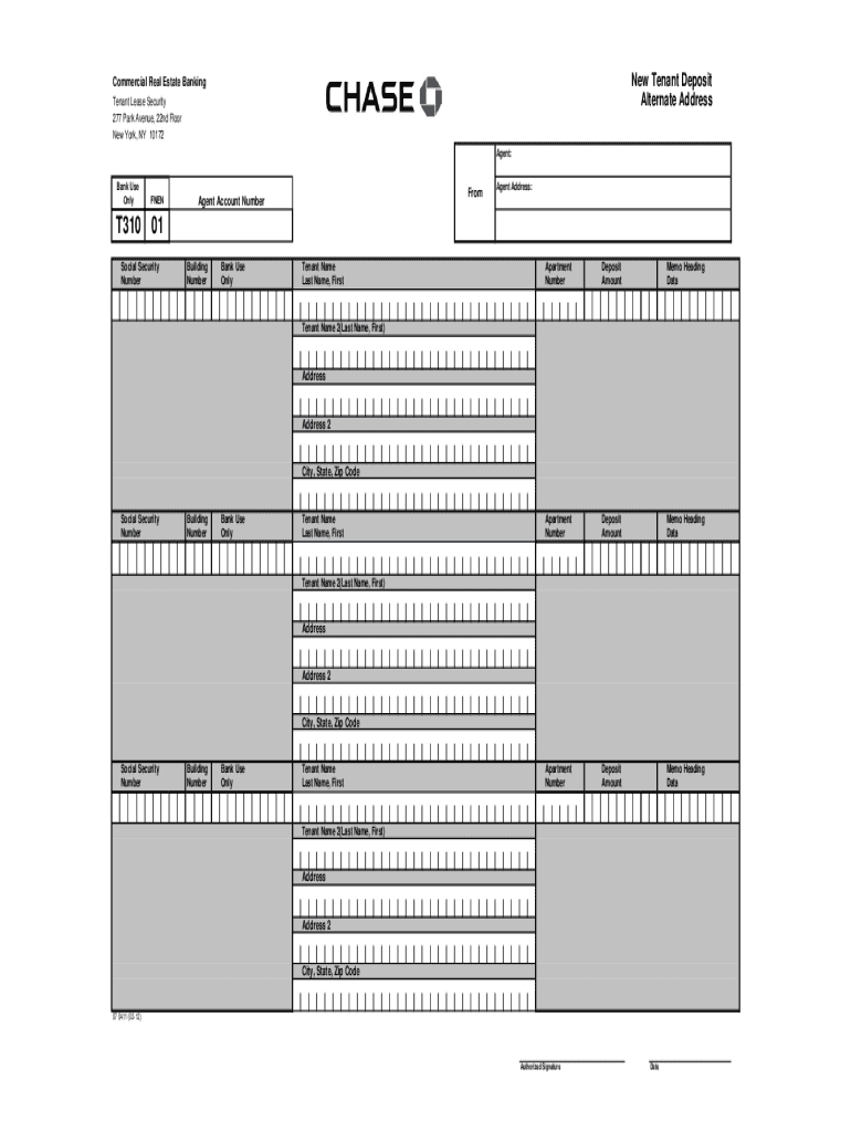 New Tenant Update Alternate Address Form