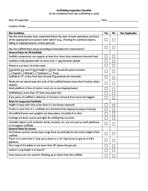 Scaffold Checklist  Form