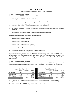 All About Gdp Worksheet Answer Key  Form