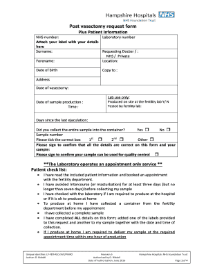 Post Vasectomy Request Form Hampshirehospitals Nhs Uk