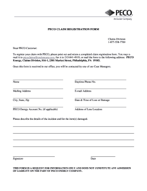 Peco Claim  Form