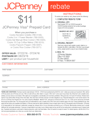 Jcpenney Rebates  Form