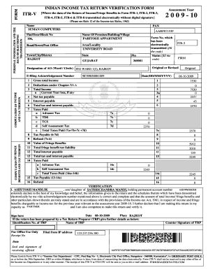 Itr Acknowledgement  Form