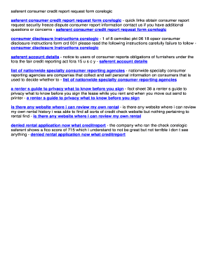 Corelogic Saferent Consumer Credit Report  Form