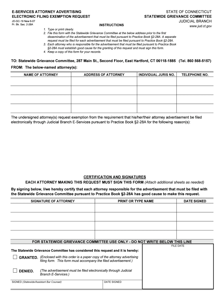 Ct Attorney Electronic  Form