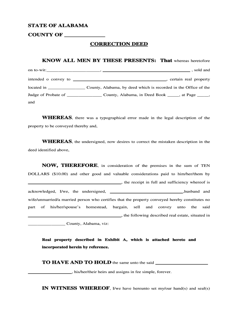 Correction Deed  Form