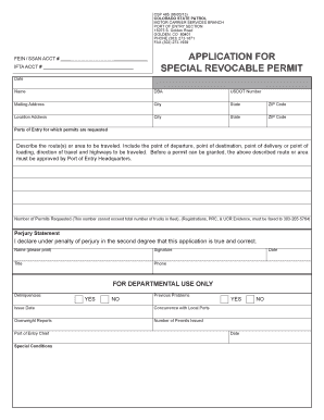 Colorado Revocable Permit  Form