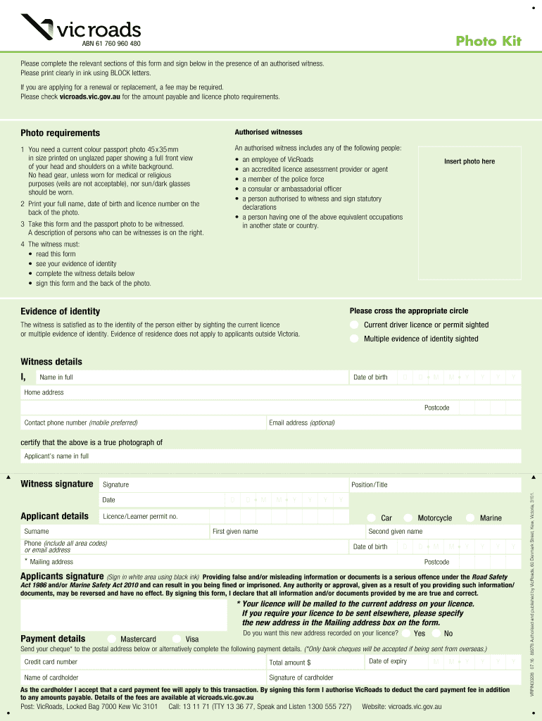  Vicroads Photo Kit 2016