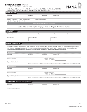 Nana Enrollment Emailaddress  Form