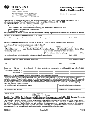 Beneficiary Statement  Form