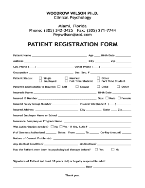 Woodrow Wilson Phd  Form